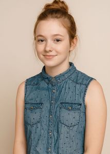 Denim Sleeveless Button-Down