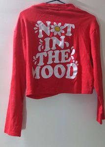 Red &#34;Not in the Mood&#34; Long Sleeve