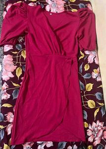 Chic Pink Puff Sleeve Dress