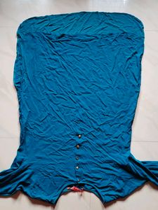 Teal Sleeveless Top with Gold Buttons