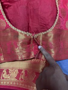 Elegant Red &amp; Blue Saree