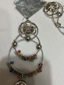 Long Oxidised Jhumkas Multicolour