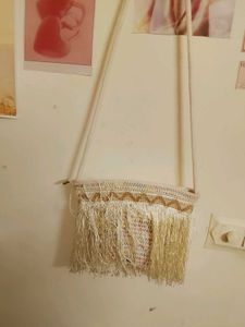 Fringe Crossbody Bag Bohemian White