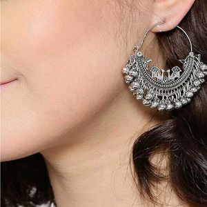 Oxidized Silver Jhumka Earrings