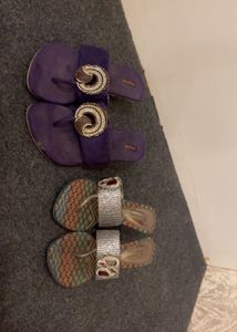 Vintage Embellished Heeled Sandals - Size 7