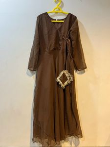Brown Anarkali Kurti
