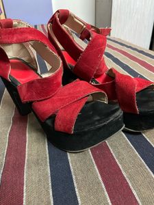 Red Platform Heels