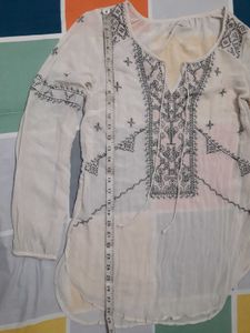 Embroidered Peasant Top