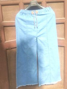 Wide Leg Denim Culottes
