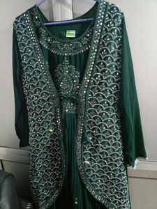 Green Embellished Kurta Set