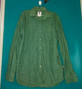 Green Striped Long Sleeve Shirt