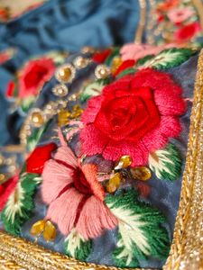 Floral Embroidered Saree |😍🌹