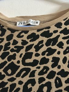 Trendy Leopard Print High-Low Hem T-Shirt