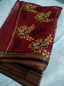 Elegant Maroon Saree