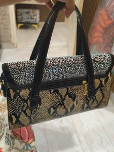 Unique Snakeskin &amp; Rhinestone Handbag