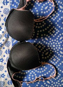 Enamor Black &amp; Pink Heavily Padded Underwired Push