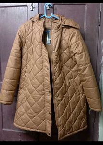 Tan Quilted Padded Jacket, dressberry