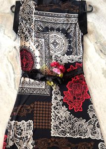 Patterned V-Neck Dress