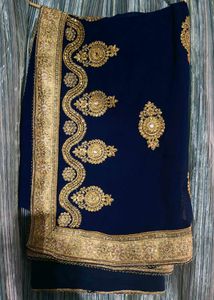 Elegant Navy Blue Saree