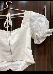 White Puff Sleeve Top