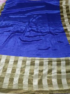 Blue crape saree