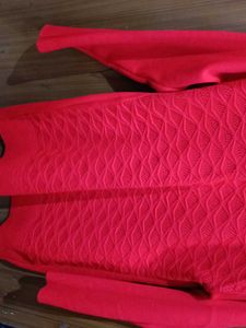 Red Textured Knit Sweater