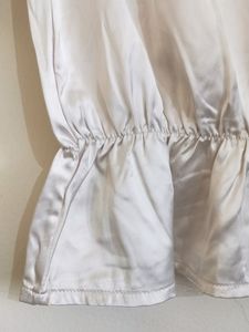 Beige Silk Peplum Top