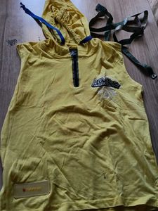 Used Huddie Boy's Yellow Tee cut sleeves