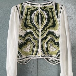 CROCHETED GREEN TOP/OUTER