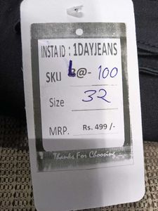 L@100 Size-32 Flared Black Jeans