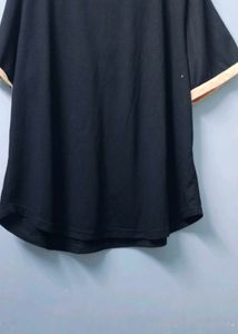 Black Tee with Tan Trim
