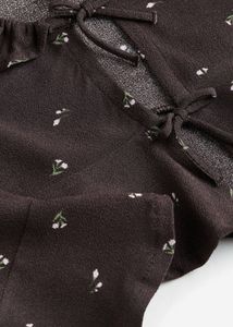 H&amp;M girls tie up top brown