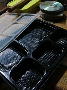 6 Disposable Packing Plates With Lids+spoons