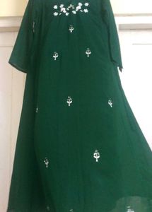 Green Top With Mirror Work
