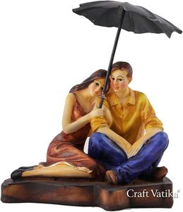 Vintage Couple Under Umbrella Figurine