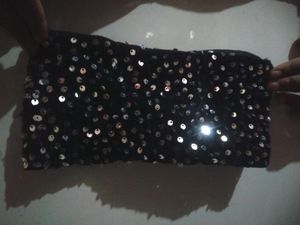 Black Sequins Pouch