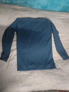 Blue Full Sleeve Cotton T-Shirt