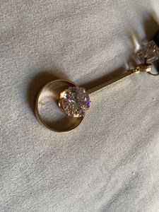 Never Worn Long Necklace With Sparkling Stone