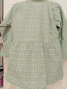 Green Embroidered Tunic Top
