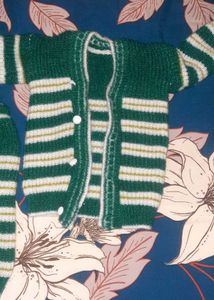 Handmade Knitted Baby Cardigan Set