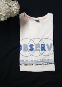 White Graphic Print Tee