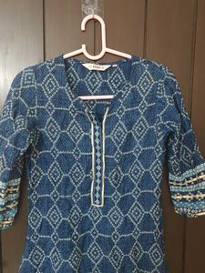 Biba Blue Printed Kurti