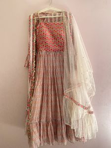 Flared boho kurta- Dress- Long jacket &amp; Dupatta