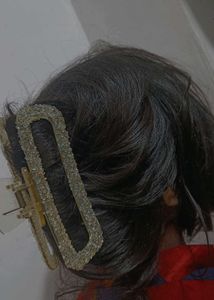 Sparkling Gold Rhinestone Hair Claw Clip