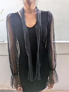 LBD - Little Black Velvet Dress -size Xs- M