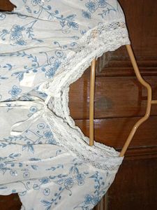 White Cotton Embroidered Top With Sequence
