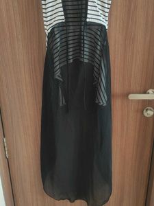 Striped Asymmetrical High-Low Tunic Top