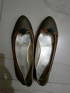 Silver Brown Ballerina For Women
