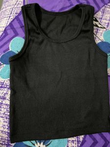 Black Ribbed Tank Top