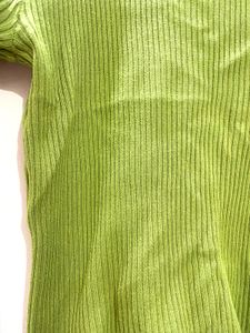 Green Ribbed Knit Top